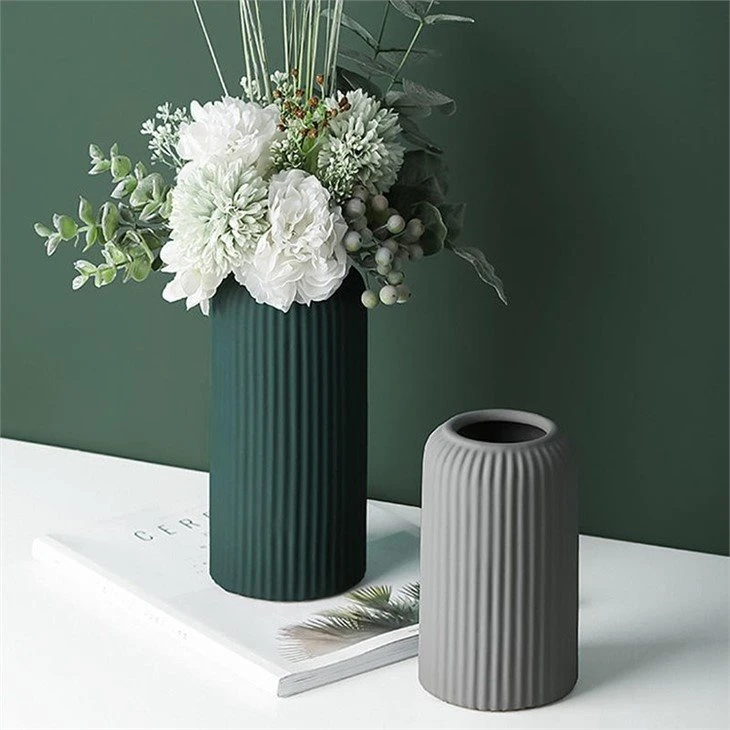ribbed ceramic vase 6